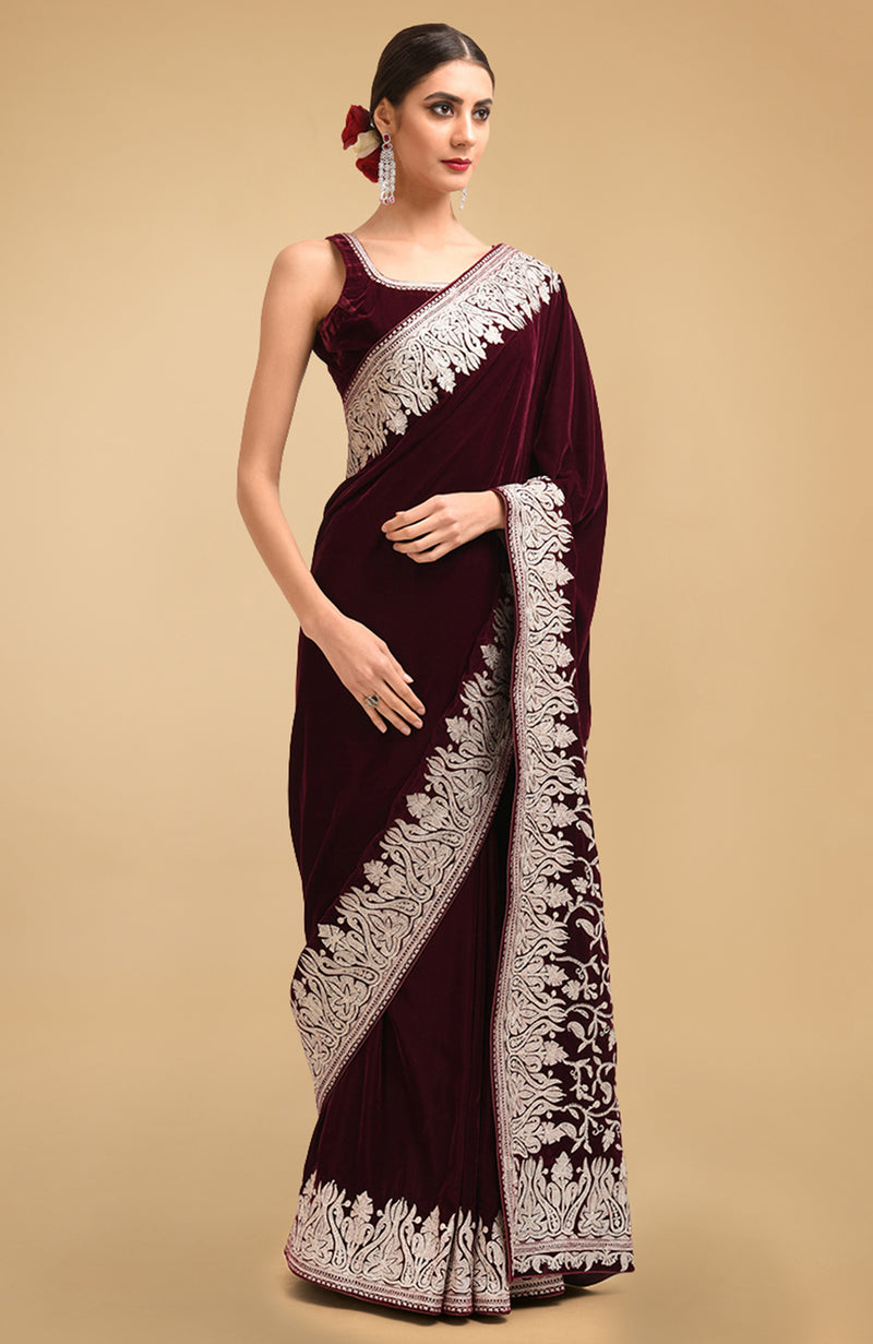 DEEP'S CREATION Velvet Lace Velvet Saree Lace Border (9 M X 1 in)(Wine) Lace  Reel Price in India - Buy DEEP'S CREATION Velvet Lace Velvet Saree Lace  Border (9 M X 1