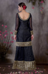 Black-Gold Banarasi Embroidered Sharara Set