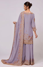 Elder Berry Marori and Resham Hand Embroidered Sharara Set