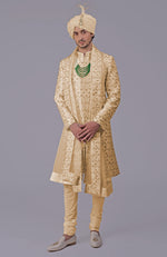 To Be In Love Gold Embroidered Sherwani Set