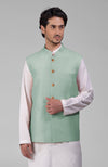 Peach Pure Raw Silk Waistcoat Bandi Jacket