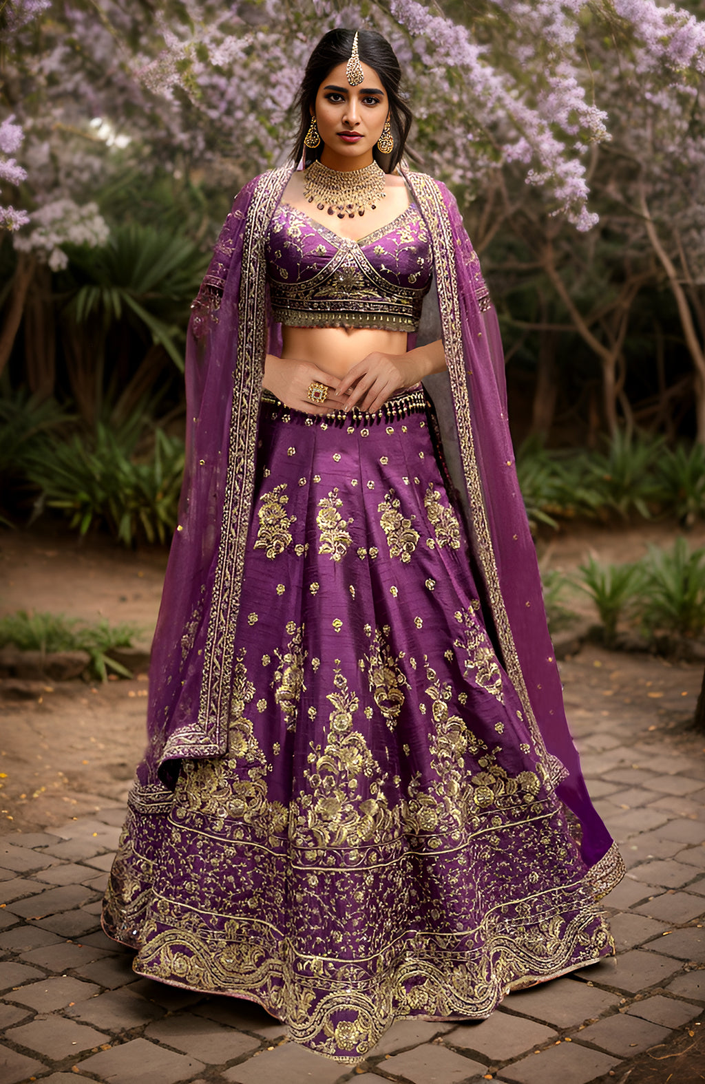 Embroidered Lehenga Set | Purple lehenga, Party wear indian dresses, Indian  fashion dresses