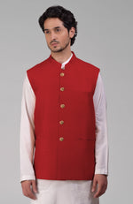 Gossamer Green Pure Raw Silk Waistcoat Bandi Jacket