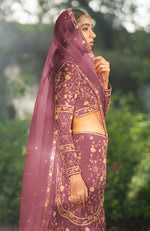 She Walks In Beauty Peacock Pink Lehenga Set