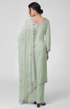 Mist Green Beads & Sequin Zardozi Hand Embroidered Kurta Set