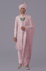 To Be In Love Burnished Lilac Embroidered Sherwani Set