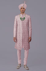 To Be In Love Burnished Lilac Embroidered Sherwani Set