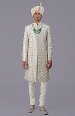 To Be In Love Ivory-Gold Embroidered Sherwani Set