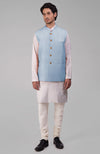 Peach Pure Raw Silk Waistcoat Bandi Jacket