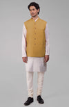 Peach Pure Raw Silk Waistcoat Bandi Jacket