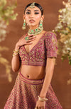 Flirtation Deep Rosewood Lehenga Set