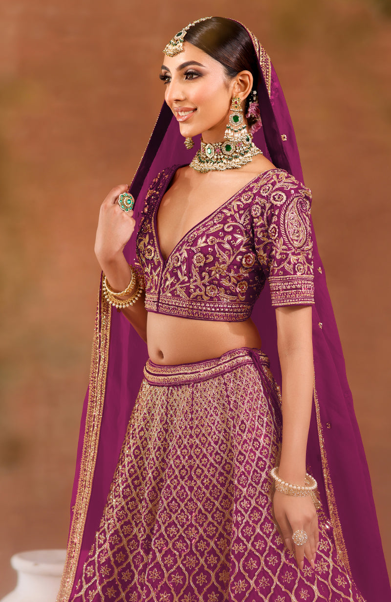 Flirtation Purple Wine Lehenga Set