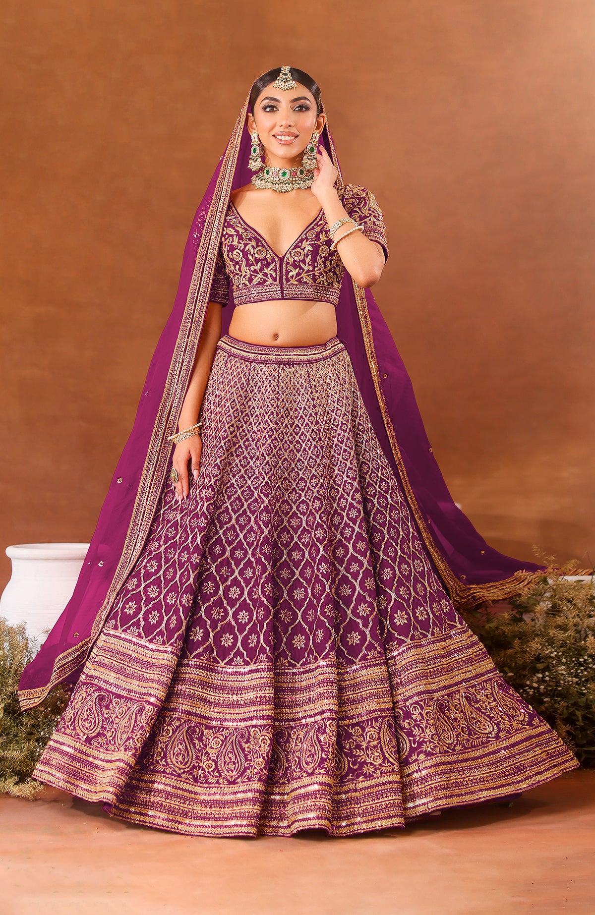 Buy Purple Daya Zardozi Embroidered Lehenga Set Online - RI.Ritu Kumar  International Store View