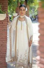 Ivory-Gold Marori Beads & Sequin Hand Embroidered Kurta Set