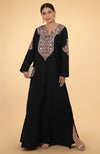 Maroon Paisley Embroidered Kaftan