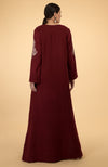 Maroon Paisley Embroidered Kaftan