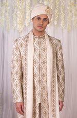 Heart to Heart Ivory Gold Embroidered Sherwani Set