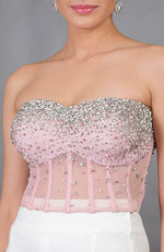 Amor Pink Hand Embroidered Corset