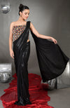 Gemma Hand Embroidered Corset with Black Saree