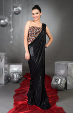 Gemma Hand Embroidered Corset with Black Saree