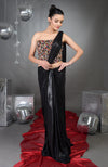 Gemma Hand Embroidered Corset with Black Saree