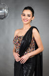 Gemma Hand Embroidered Corset with Black Saree