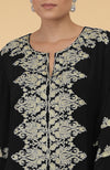 Black- Gold Kashmir Embroidered Kaftan