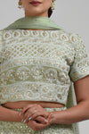 Sage Green Chikankari & Gota Patti Hand Embroidered Blouse