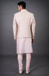 Barely Pink Chikankari Embellished Bandhgala Set