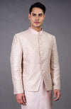 Barely Pink Chikankari Embellished Bandhgala Set