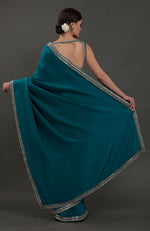 Oceanside Blue Embroidered Gota Patti Saree