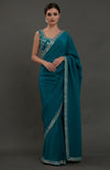 Oceanside Blue Embroidered Gota Patti Saree