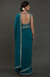 Oceanside Blue Embroidered Gota Patti Saree