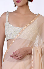 Divinity Pearl & Crystal Hand Beaded Saree