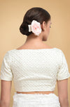 Ivory Pearl Beaded Hand Embroidered Blouse