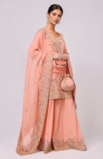 Elder Berry Marori and Resham Hand Embroidered Sharara Set