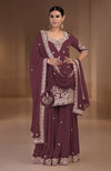 Burgundy Marori Gota Patti & Zardozi Hand Embroidered Sharara Set