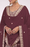 Burgundy Marori Gota Patti & Zardozi Hand Embroidered Sharara Set