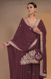 Burgundy Marori Gota Patti & Zardozi Hand Embroidered Sharara Set