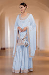 Illusion Blue Marori Gota Patti & Zardozi Hand Embroidered Sharara Set