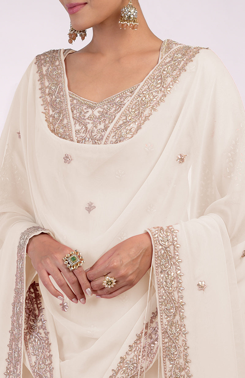 Sea Salt Marori Gota Patti & Zardozi Hand Embroidered Sharara Set