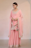 Peony Pink Marori Gota Patti & Zardozi Hand Embroidered Sharara Set