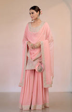 Peony Pink Marori Gota Patti & Zardozi Hand Embroidered Sharara Set