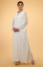 Ivory- Gold Sequin Hand Embroidered Kaftan