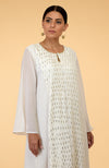 Ivory- Gold Sequin Hand Embroidered Kaftan