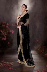 Black Beads & Zardozi Hand Embroidered Saree