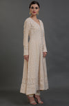 Champagne Chikankari Suit With Parsi Gara Hand Embroidered Dupatta