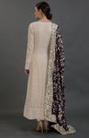 Champagne Chikankari Suit With Parsi Gara Hand Embroidered Dupatta