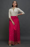 Viva Magenta Mirror & Zardozi Hand Embroidered Lehenga Skirt