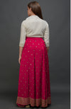 Viva Magenta Mirror & Zardozi Hand Embroidered Lehenga Skirt